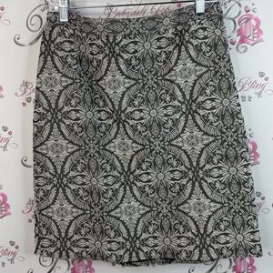 Halogen skirt paisley floral flowers Elegant Black white grey Patterned Skirt